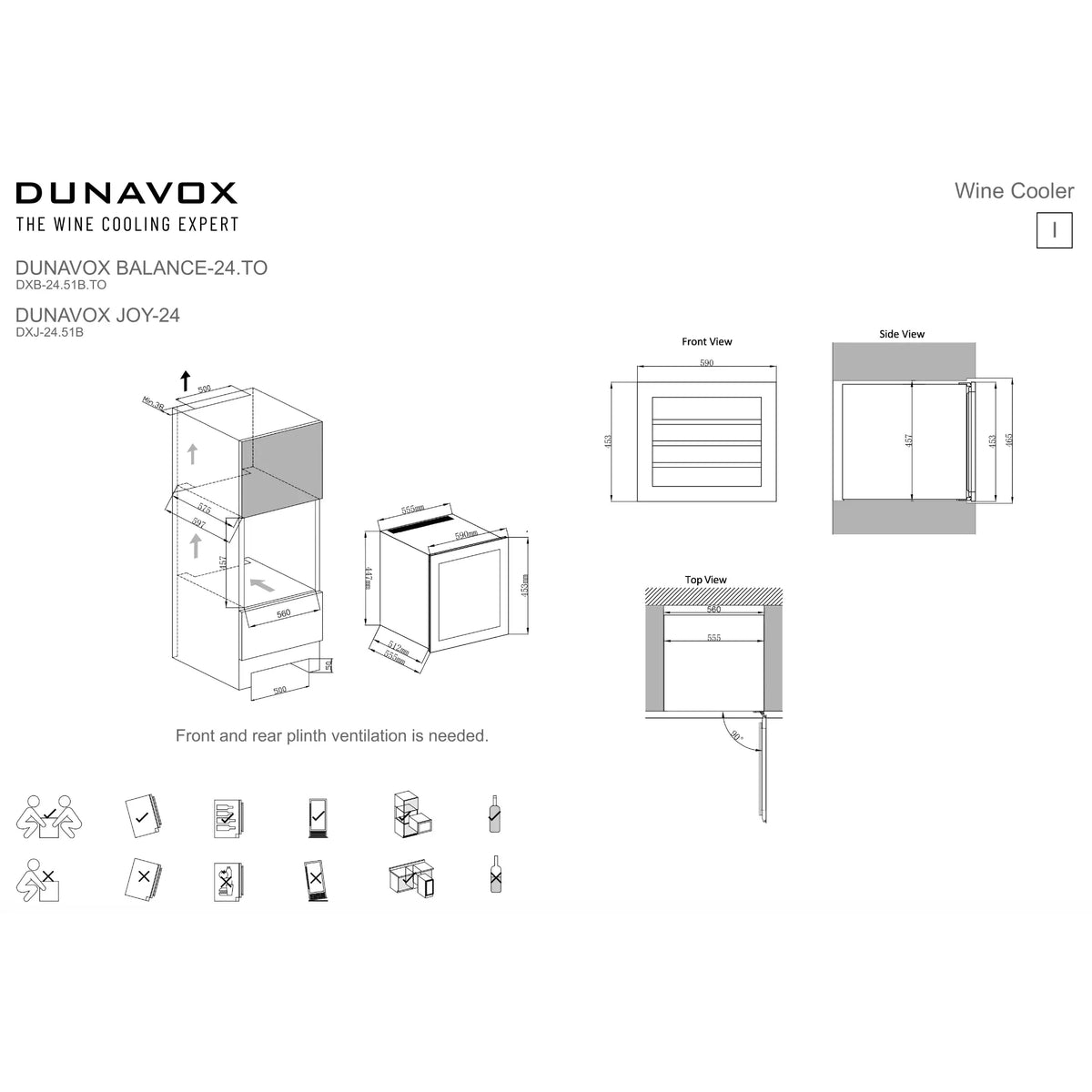 Dunavox DXJ-24.51B Inbouw Wijnkoelkast | 1 Zone, foto 4
