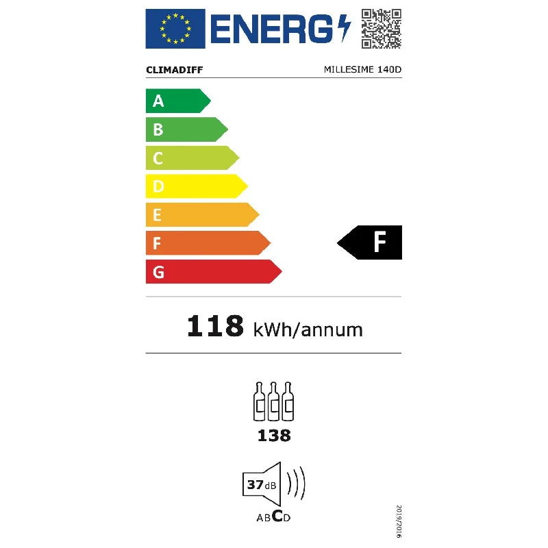 Climadiff Wijnkoelkast | MILLESIME 140DB | 2 Zones - Wijn-Koelkast