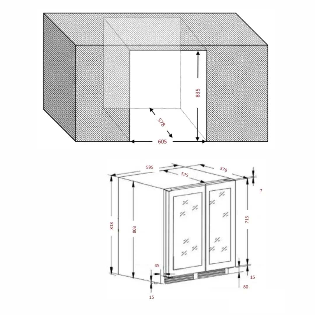 Climadiff Wijnkoelkast | CBU40D1B | 2 Zones - Wijn-Koelkast