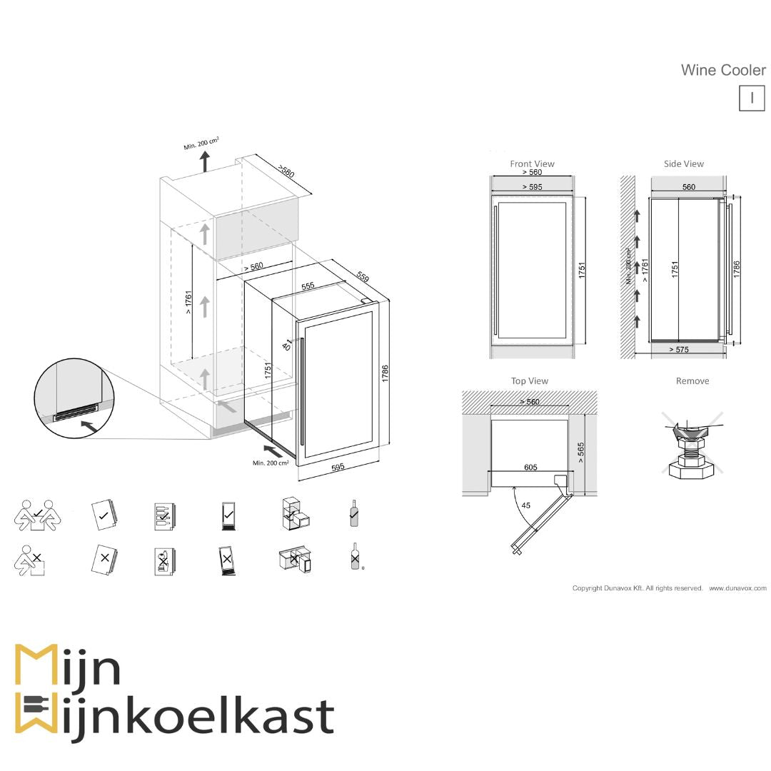 Dunavox DX-89.246TMB Inbouw Wijnkoelkast | 3 Zones, foto 4